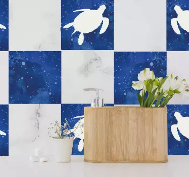 Autocolantes de azulejos tartaruga na galáxia - TenStickers