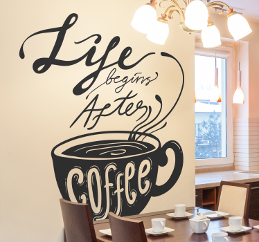 Autocolantes de Gastronomia Life After Coffee - TenStickers