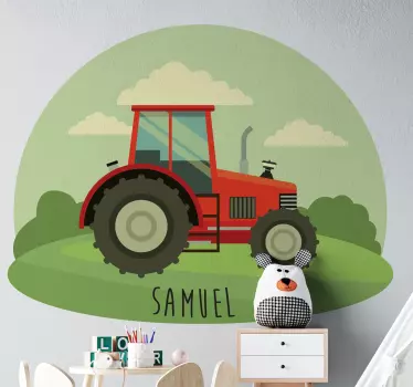 Autocolantes de brinquedos Nome e pequeno trator - TenStickers