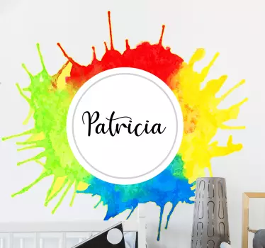 Autocolantes de círculos Círculo do arco-íris da cor da água - TenStickers
