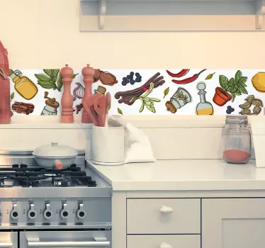 Autocolantes decorativos de comida Borda da cozinha temática - TenStickers