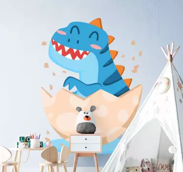 Autocolantes de dragões e dinossauros Bebê dinossauro saindo do o - TenStickers