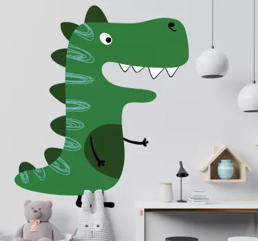 Autocolantes de dragões e dinossauros Desenho de dinossauro verde - TenStickers