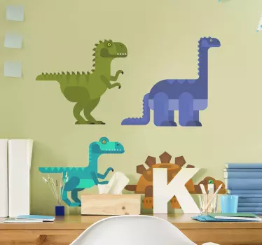 Autocolantes de dragões e dinossauros Dinossauros geométricos - TenStickers