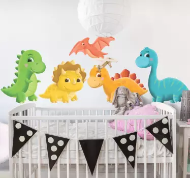 Autocolantes de dragões e dinossauros Dinossauros minimalistas - TenStickers