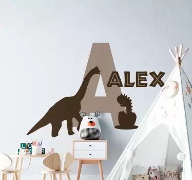 Autocolantes de dragões e dinossauros Inicial com dinossauros - TenStickers