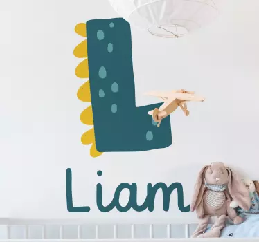 Autocolantes de dragões e dinossauros Letra personalizável e nome - TenStickers