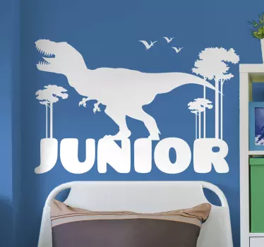 Autocolantes de dragões e dinossauros Nome personalizado t-rex - TenStickers