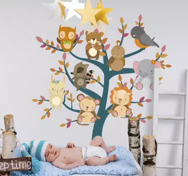 Autocolantes para casa arvore com animais - TenStickers