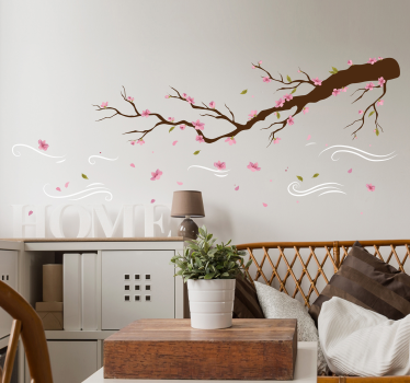 Autocolante sala de estar florer rosas - TenStickers