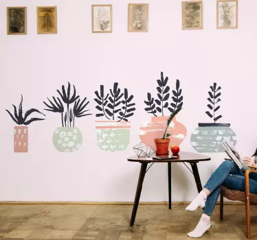 Autocolante sala de estar plantas - TenStickers