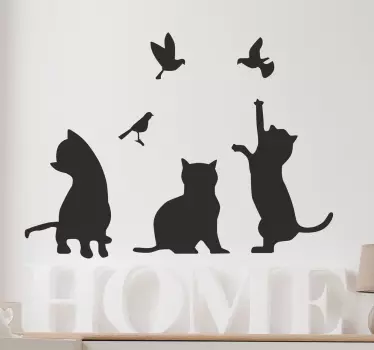 Autocolantes de gatos e pássaros - TenStickers