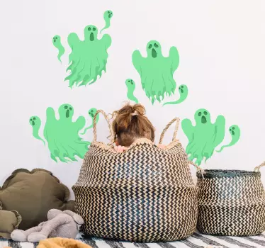 Autocolantes pequenos decorativos Fantasmas verdes - TenStickers