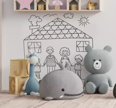 Autocolantes decorativos de ilustrações Família e Casa - TenStickers