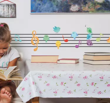 Autocolantes para casa pauta musical - TenStickers