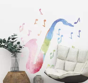 Autocolantes de jazz e blues Saxofone multicolorido - TenStickers