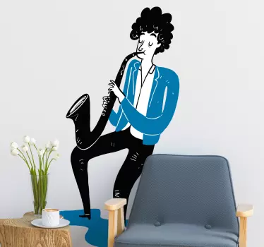 Autocolantes decorativos de jazz e blues Saxofonista - TenStickers