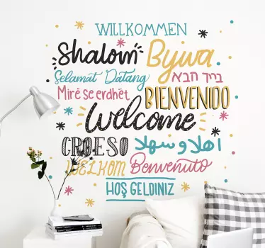 Autocolantes para hall de entrada bem vindo - TenStickers