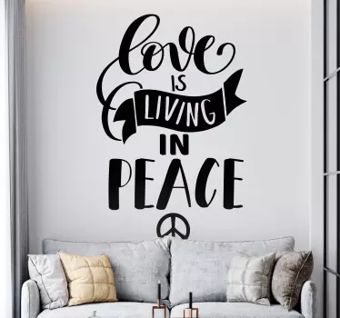 Autocolantes de motivação pessoal Amor é viver em paz - TenStickers