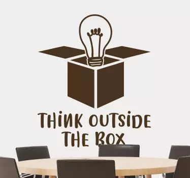 Autocolantes de motivação pessoal Pense fora da caixa - TenStickers