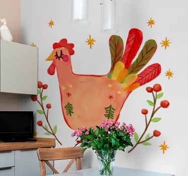 Autocolantes de pássaros e aves Galo floral - TenStickers