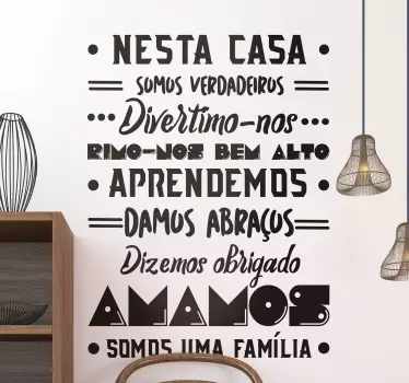 Autocolantes decorativos de texto Nesta Casa Amamos - TenStickers