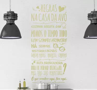 Autocolantes decorativos de lar Regras Na Casa Da Avó - TenStickers