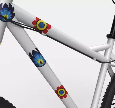Autocolantes decorativo para bicicletas Longa composição de flore - TenStickers