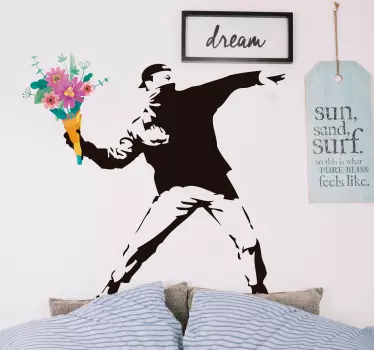 Autocolantes decorativos de arte Flores da revolução banksy - TenStickers
