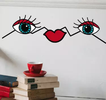 Autocolantes decorativos de arte Olhos e lábios - TenStickers