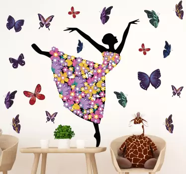 Autocolantes Decorativos de Baile Dançarina borboleta - TenStickers