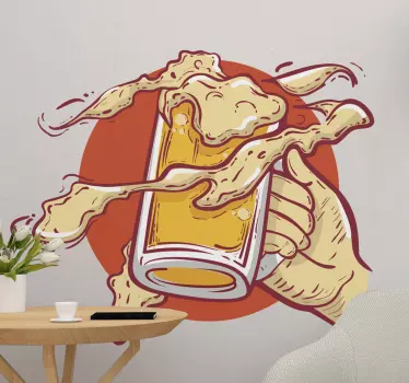 Autocolantes decorativos de bebidas Cerveja na mão - TenStickers