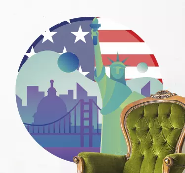 Autocolantes decorativos de cidades e países Horizonte ny - TenStickers