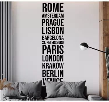 Autocolantes decorativos de cidades e países Monocolor de cidades - TenStickers