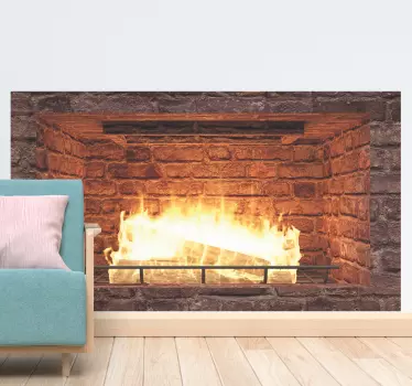 Autocolantes decorativos de efeitos visuais Imagem de lareira - TenStickers