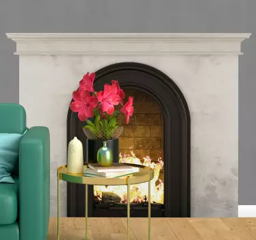Autocolantes decorativos de efeitos visuais Lareira branca - TenStickers