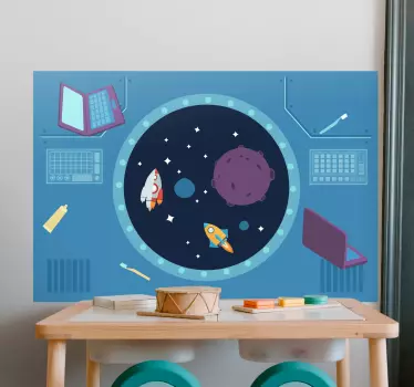 Autocolantes decorativos de efeitos visuais Vistas para o espaço  - TenStickers