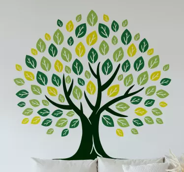 Autocolantes decorativos de flores e plantas árvore da vida folha - TenStickers