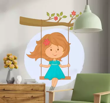 Autocolantes decorativos de flores e plantas árvore e balanço - TenStickers