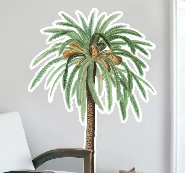 Autocolantes decorativos de flores e plantas Palma de tons sóbrio - TenStickers