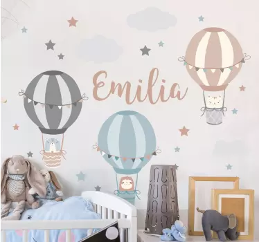 Autocolantes decorativos de ilustrações Balões e nuvens de cor pa - TenStickers