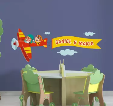 Autocolantes decorativos de ilustrações Criança feliz voando nome - TenStickers