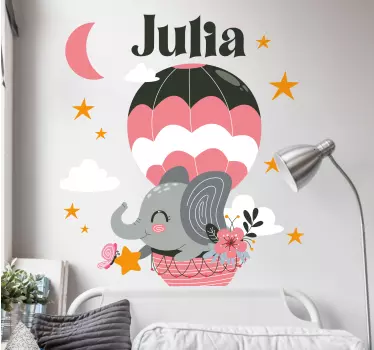 Autocolantes decorativos de ilustrações Elefante em um balão com  - TenStickers