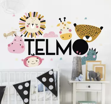 Autocolantes decorativos de ilustrações Selva com nome - TenStickers
