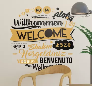 Autocolantes decorativos de lar Bem-vindo várias línguas - TenStickers