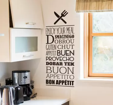 Autocolantes decorativos de lar Desfrute de sua refeição - TenStickers