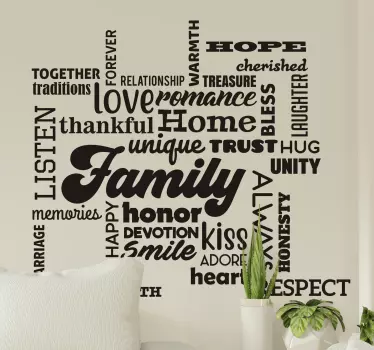 Autocolantes decorativos de lar Palavras familiares - TenStickers