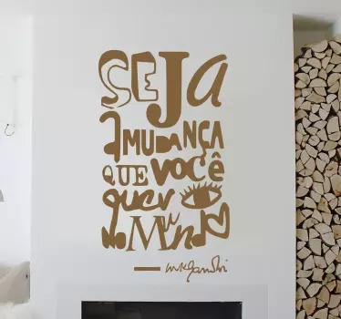 Autocolantes decorativos de motivação pessoal Citação de gandhi - TenStickers