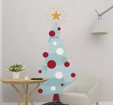 Autocolantes decorativos de Natal árvore com figuras geométricas - TenStickers
