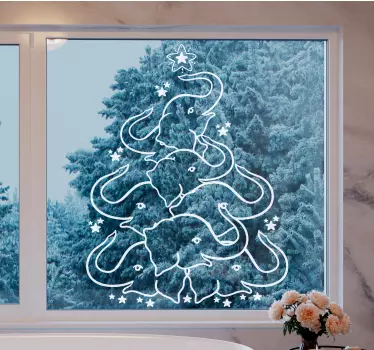 Autocolantes decorativos de Natal árvore de natal elefante - TenStickers